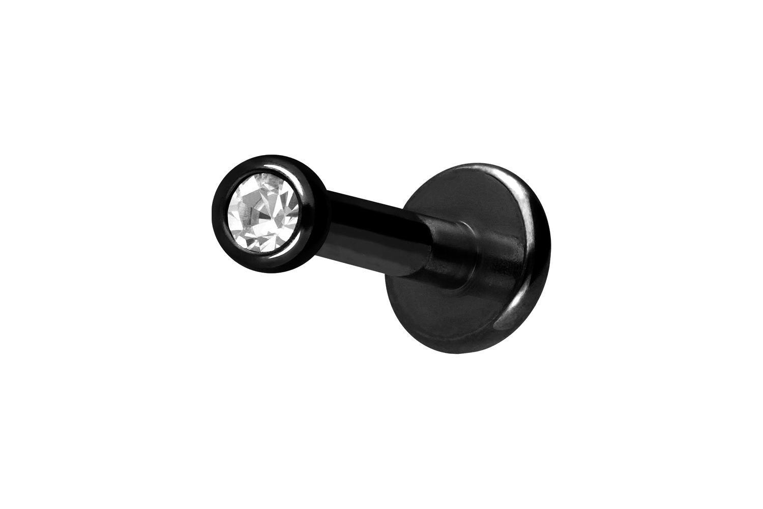 Titan Labret Piercing mit Innengewinde KRISTALL